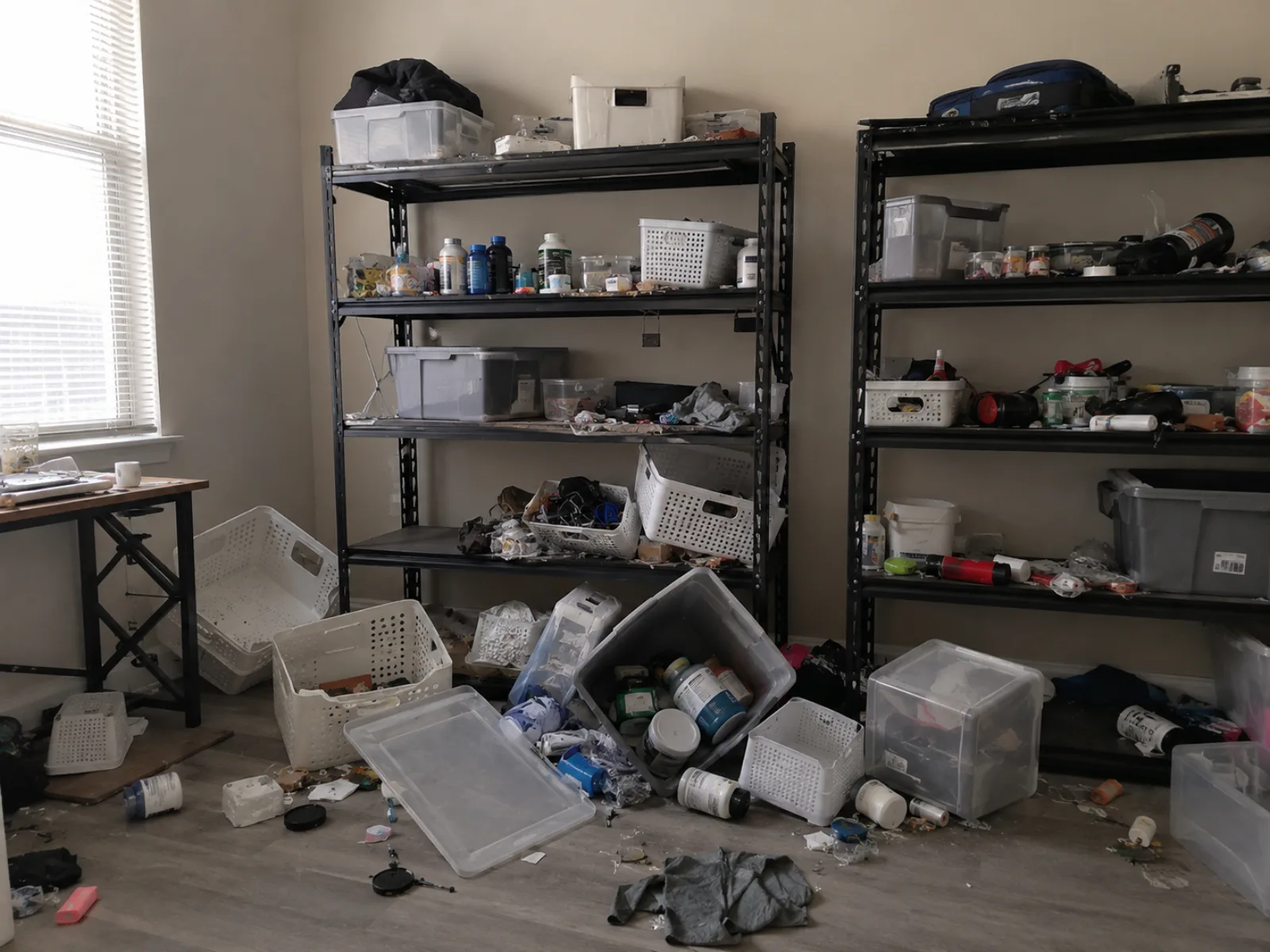 El espacio del hogar antes del trabajo: desordenado, con cosas gastadas o por reparar